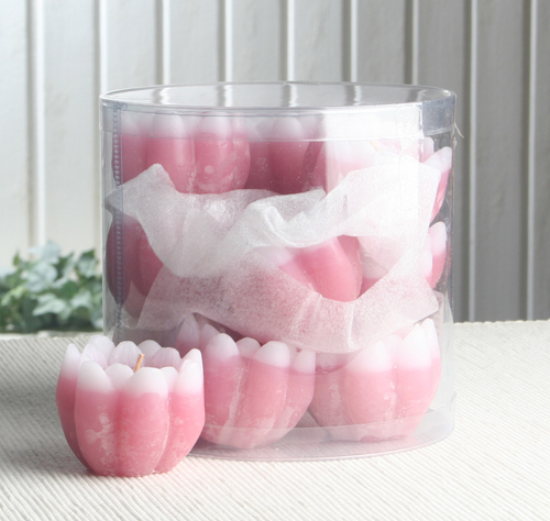 1-B-Ware!!! 12er-Pack Schwimmkerzen "Seerose" mit Duft, Altrosa