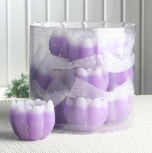 1-B-Ware!!! 12er-Pack Schwimmkerzen "Seerose" mit Duft, Lila