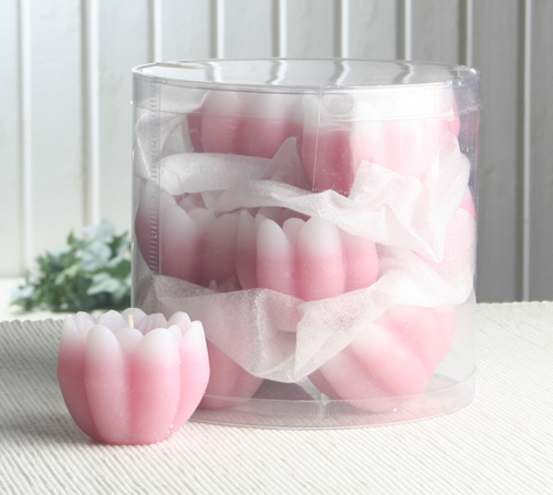 1-B-Ware!!! 12er-Pack Schwimmkerzen "Seerose" mit Duft, Rosa