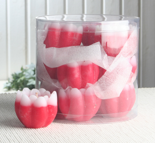 1-B-Ware!!! 12er-Pack Schwimmkerzen "Seerose" mit Duft, Rot