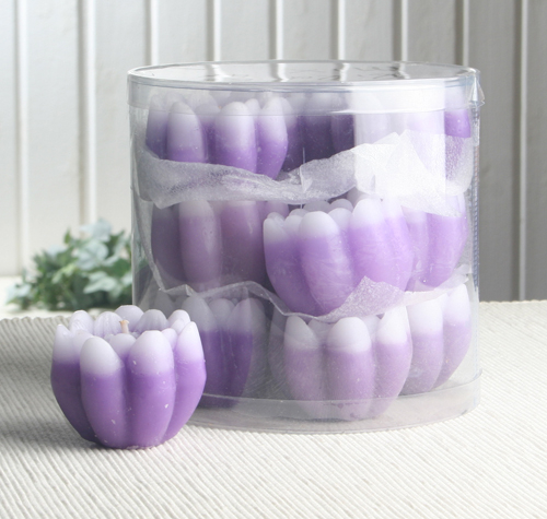 Posten 705: 1-B-Ware, 12er-Pack Schwimmkerzen "Seerose" mit Duft, Lila/Flieder-MIX