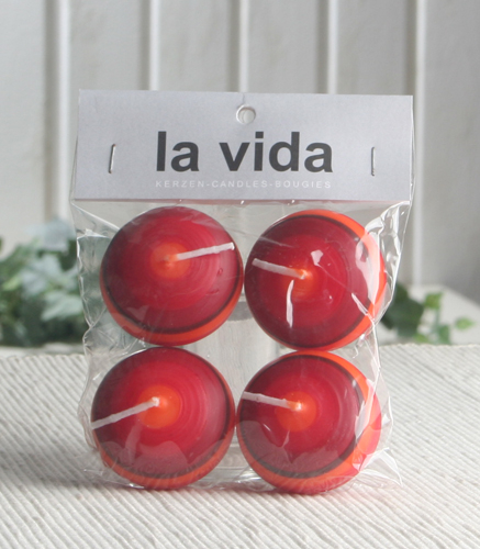 4er-Set Schwimmkerze "Paso", ca. 4 cm Ø, orange-rot-bordeaux-mocca