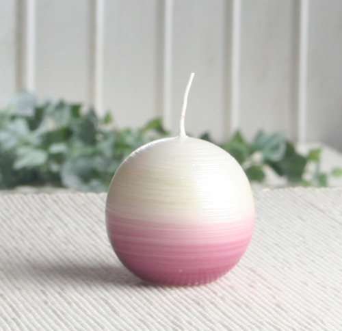 Kugelkerze "Torio", 6 cm Ø, altrosa-crememetallic-perlmutt