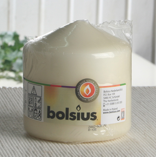 Bolsius Stumpenkerze 10 x 9,8 cm Ø, Elfenbein / Champagner