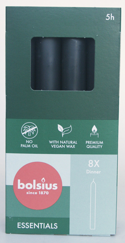 Bolsius-Kronenkerzen (8er Pack), Anthrazit