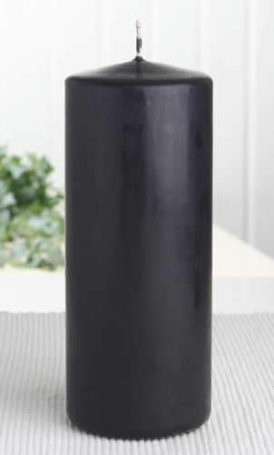 Stumpenkerze 15 x 6 cm Ø, Schwarz