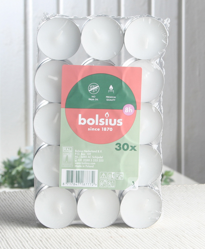 Bolsius Teelichter 8 Stunden Brenndauer (30er-Packung)