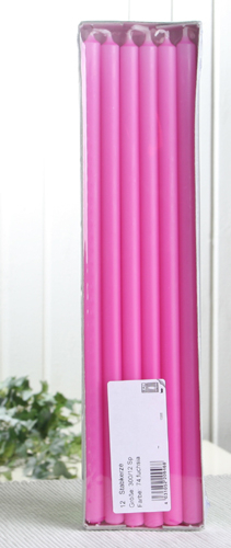 Stabkerzen, 30 x 1,2 cm Ø, 12er-Pack, pink-fuchsia - CC