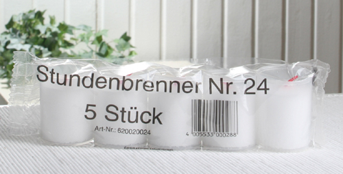 Sparpack: 30x 5er-Pack Grablicht, transparente Hülle, (Stundenbrenner Nr. 24)