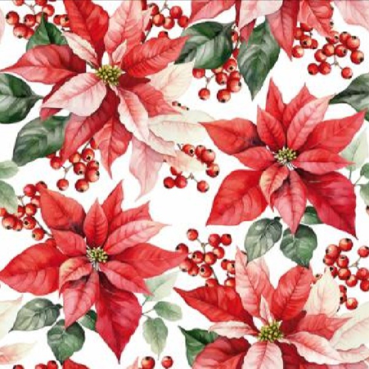 Serviette 33x33 cm "Julestjerne weiß", ti-flair