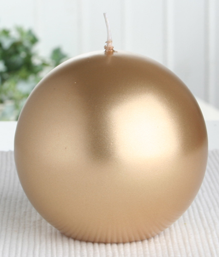 Selbstverlöschende Sicherheits-Kugelkerze 8 cm Ø, Gold