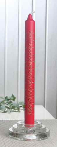 Adventskalender-Stabkerze "Classic", 25 x 2,2 cm Ø, rot