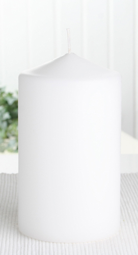 Wenzel-Stumpenkerze 15 x 8 cm Ø, Weiß