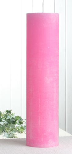 1-B-Ware!!! Rustik-Stumpenkerze, 40 x 10 cm Ø, rosa