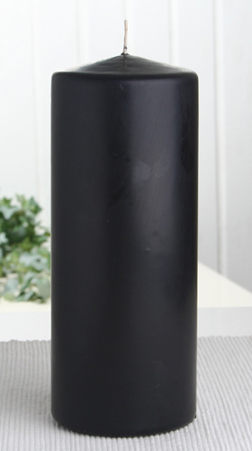 Stumpenkerze 20 x 8 cm Ø, Schwarz