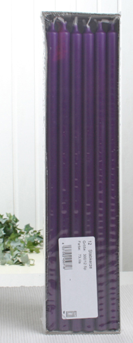 Stabkerzen, 30 x 1,2 cm Ø, 12er-Pack, lila-violett
