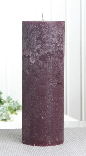 Rustik-Stumpenkerze, 20 x 7 cm Ø, pflaume-burgund