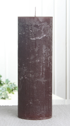 Rustik-Stumpenkerze, 20 x 7 cm Ø, kaffeebraun