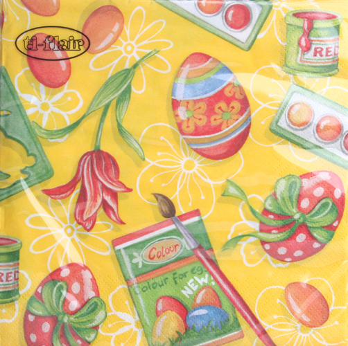 Serviette Colours for Eggs, gelb,  ti-flair