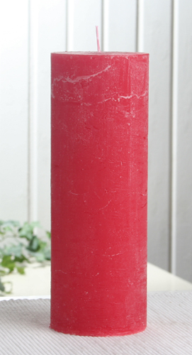 Rustik-Stumpenkerze, 20 x 7 cm Ø, rot