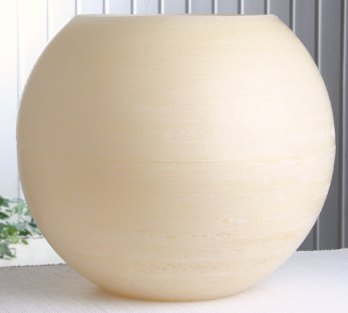 XXL-Wachswindlicht, rund, ca. 40 cm Ø, creme / champagner