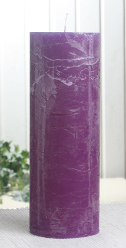 Rustik-Stumpenkerze, 20 x 7 cm Ø, lila-violett