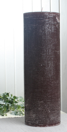 Rustik-Stumpenkerze, 30 x 10 cm Ø, kaffeebraun