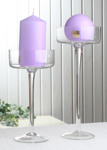 Glas-Kerzenleuchter "Rivo", groß, ca. 25 x 10 cm Ø