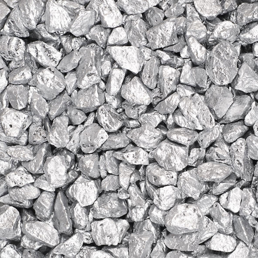 Dekosteine / Deko-Rocks (9-13 mm), 1 kg, silber-metallic