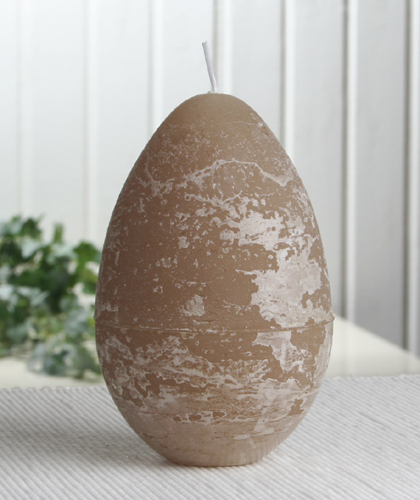 Rustik-Eikerze, durchgefärbt, groß, ca. 13 x 8,5 cm, sand