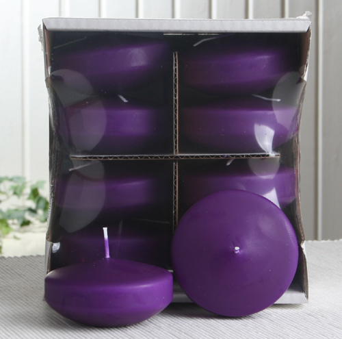 XL-Schwimmkerzen 8 Std. Brenndauer, 8er-Pack, lila-violett