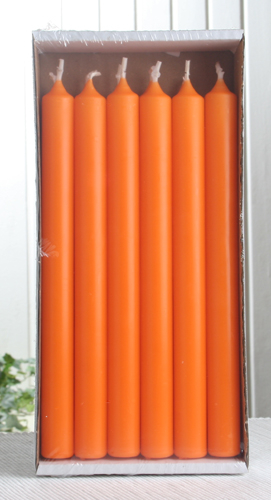 12er-Pack Premium-Stabkerzen, 25 x 2,2 cm Ø, mandarin-orange