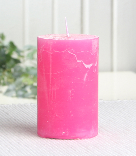 Rustik-Stumpenkerze, 8 x 5 cm Ø, pink