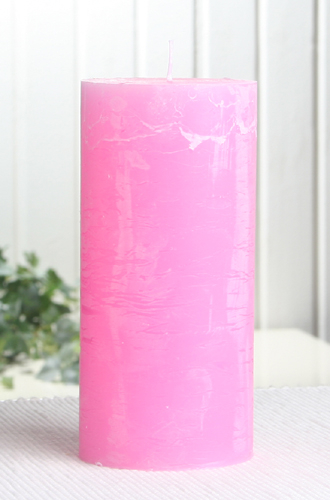Rustik-Stumpenkerze, 15 x 7 cm Ø, rosa