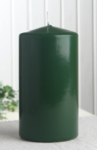 Stumpenkerze 15 x 8 cm Ø, Jägergrün-Dunkelgrün