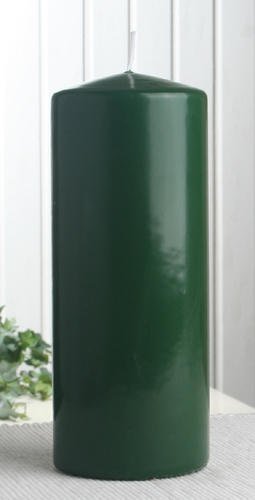 Stumpenkerze 20 x 8 cm Ø, Jägergrün-Dunkelgrün
