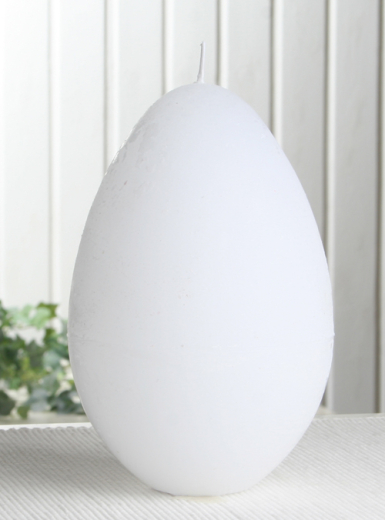 Rustik-Eikerze, durchgefärbt, XL, ca. 16 x 11 cm, weiß