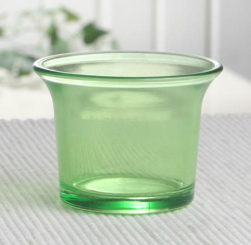 Teelicht-/ Votivkerzenglas, Hellgrün, klar