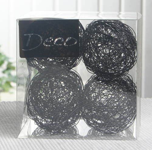 Deko-Drahtbälle 50 mm Ø, 8er-Packung, schwarz