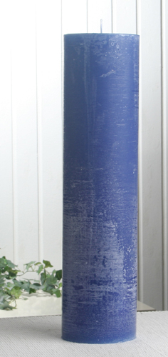 Rustik-Stumpenkerze, 40 x 10 cm Ø, blau