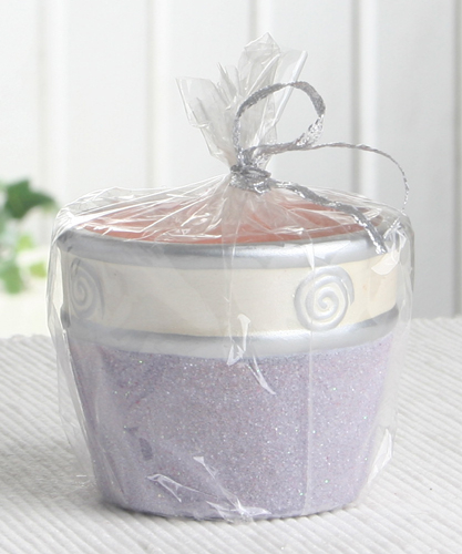 Keramiktöpfchen "Weihnachtszeit", ca. 5,5x7 cm Ø, flieder-silber