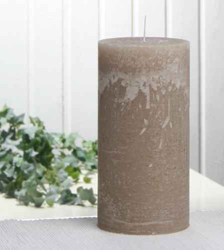 1-B-Ware!!! Rustik-Stumpenkerze, 20 x 10 cm Ø, sand