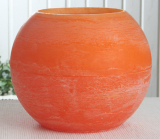 XL-Wachswindlicht, rund, ca. 30 cm Ø, mandarin-orange