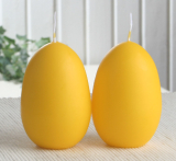 2er-Set Eikerze, mittel, Größe 2, ca. 9 x 6 cm, zitronengelb