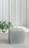 Rustik-Stumpenkerze, viereckig, 5 x 5 x 5 cm Ø, grau