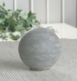 Rustik-Kugelkerze, 6 cm Ø, grau
