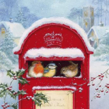 Cocktail-Serviette 24 x 24 cm, "Red Post Box", ti-flair