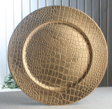 Dekoteller "Schlangenoptik Hellgold", Ø ca. 33 cm