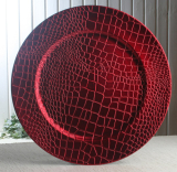 Dekoteller "Schlangenoptik Rot", Ø ca. 33 cm