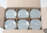 Posten 574: 1-B-Ware, 6 x Rustik-Kerzen 20 x 7 cm Ø, grau